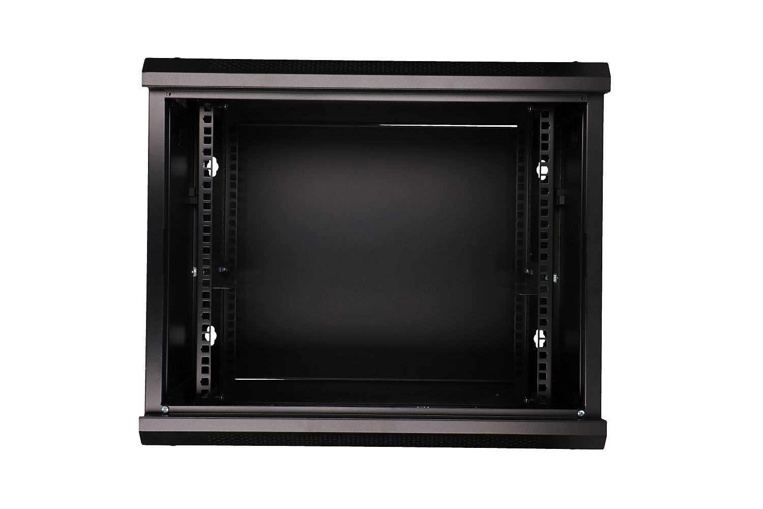 Extralink 9U 600 mm × 450 mm wall-mount rack cabinet, glass door, black — view 3