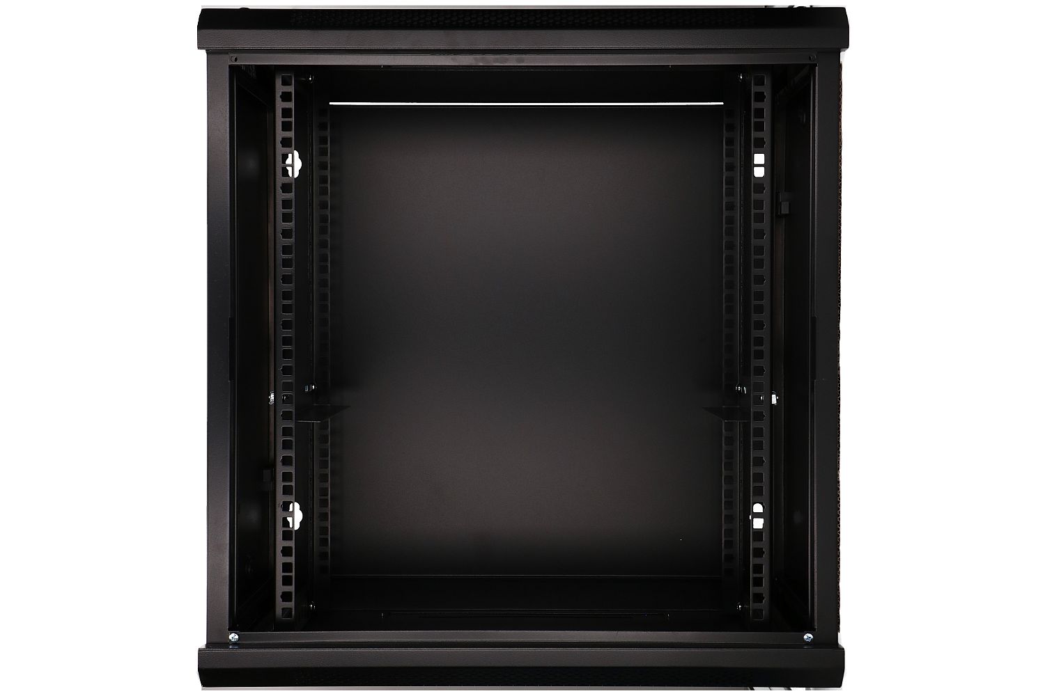 Extralink 12U 600 mm × 450 mm wall-mount rack cabinet, glass door, black — view 3