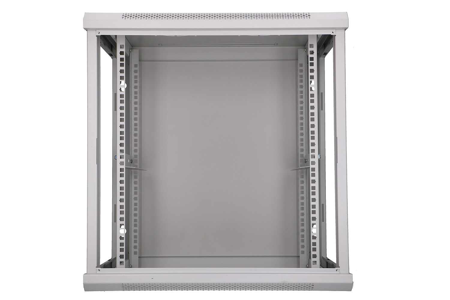 Extralink 12U 600 mm × 450 mm wall-mount rack cabinet, glass door, grey — view 3