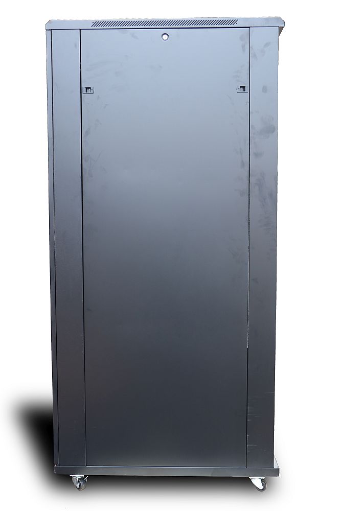 Extralink 42U 600 mm × 800 mm floor-standing rack cabinet, glass door, black — view 3