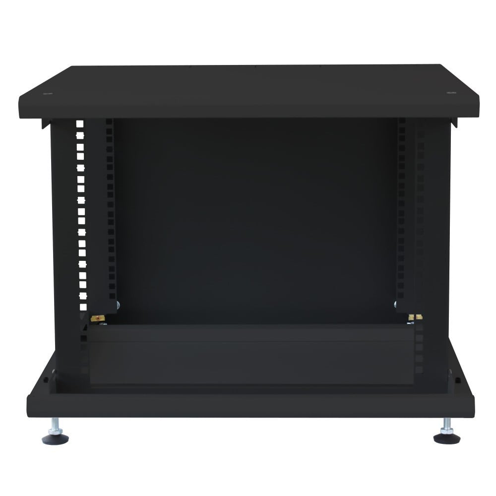 Techly I-CASE EE-2008BK6 8U 600 mm × 600 mm wall- or floor-mount 19-inch rack cabinet, perforated steel door, black — view 2
