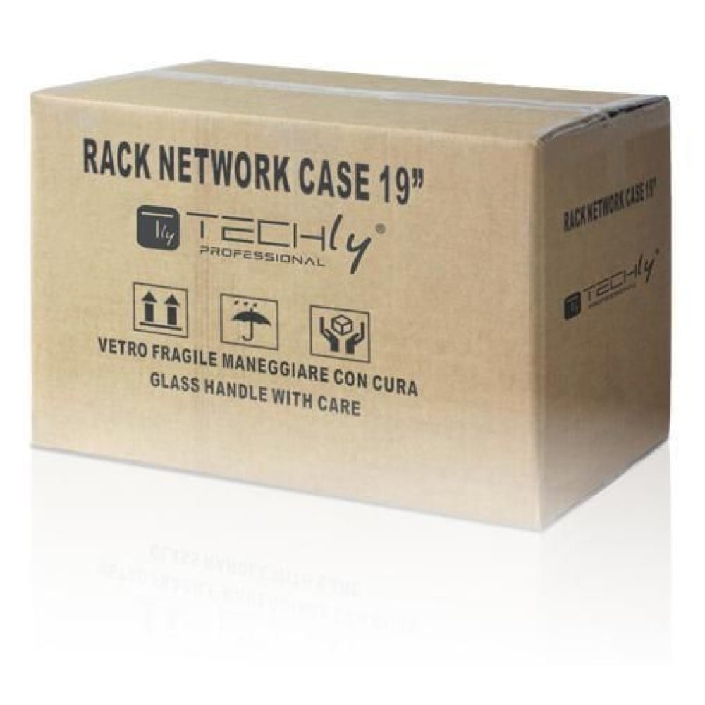 Techly I-CASE EL-1006G32 6U 500 mm × 320 mm wall-mount 19-inch rack cabinet, glass door, grey — view 2