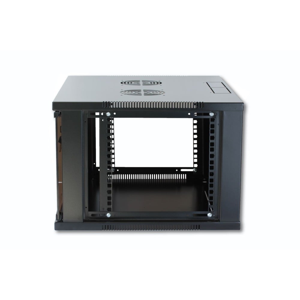 Techly I-CASE ER-1009B60 9U 540 mm × 600 mm wall-mount 19-inch rack cabinet, glass door, black — view 2