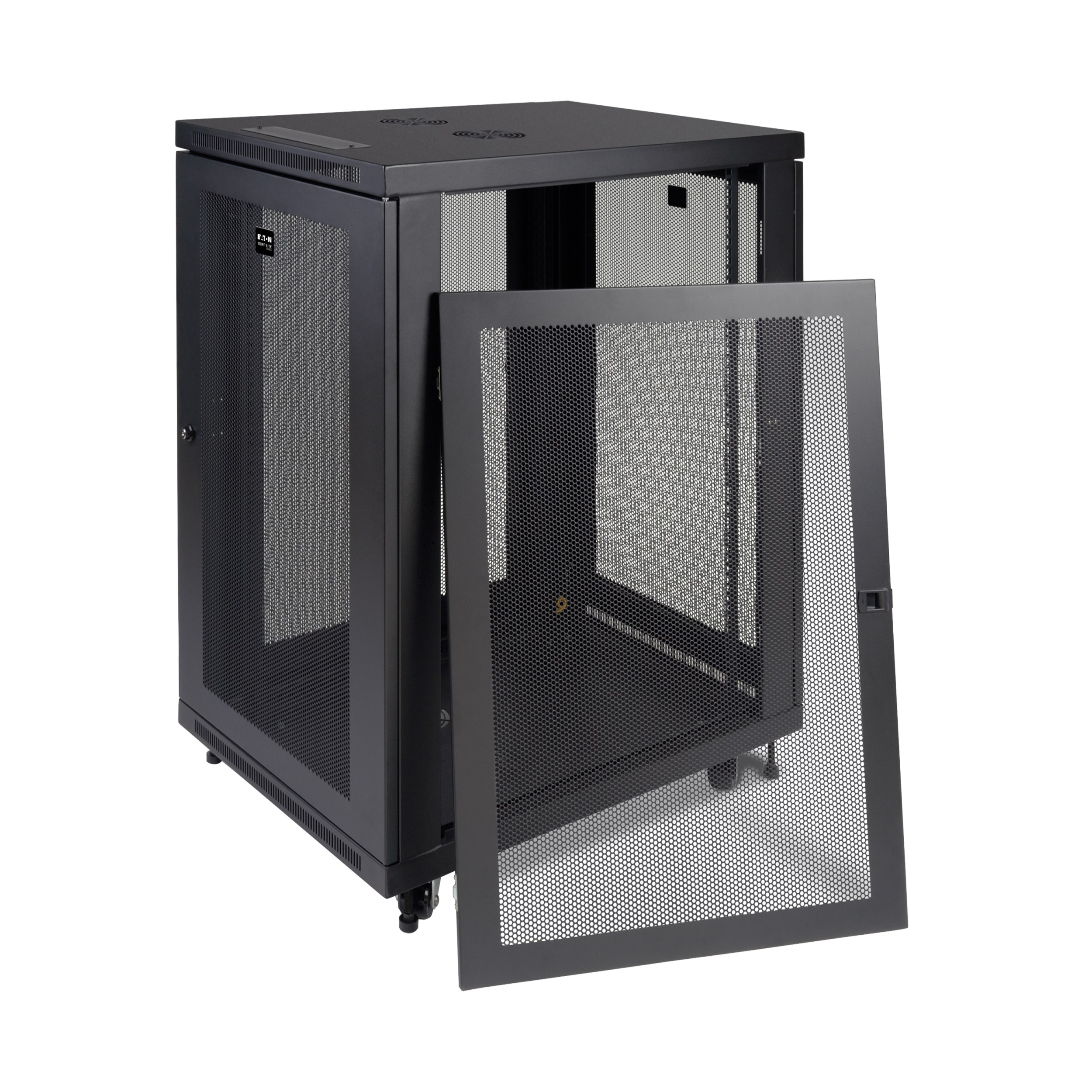 Eaton Tripp Lite Series SmartRack 18U Mid-Depth Half-Height Rack Enclosure Cabinet, 600 mm × 851 mm, black — view 3