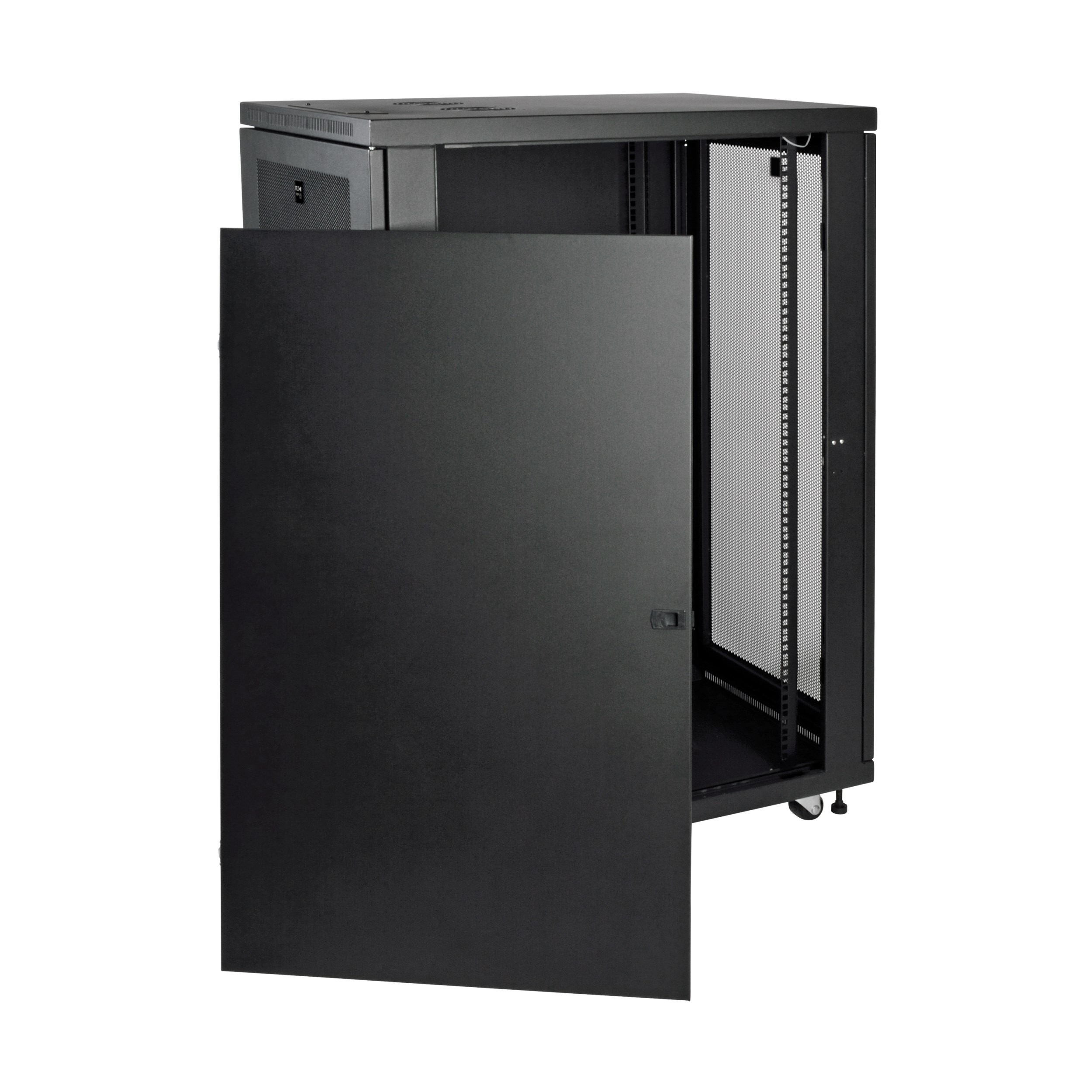 Eaton Tripp Lite Series SmartRack 24U Mid-Depth Half-Height Rack Enclosure Cabinet, 600 mm × 851 mm, black — view 3