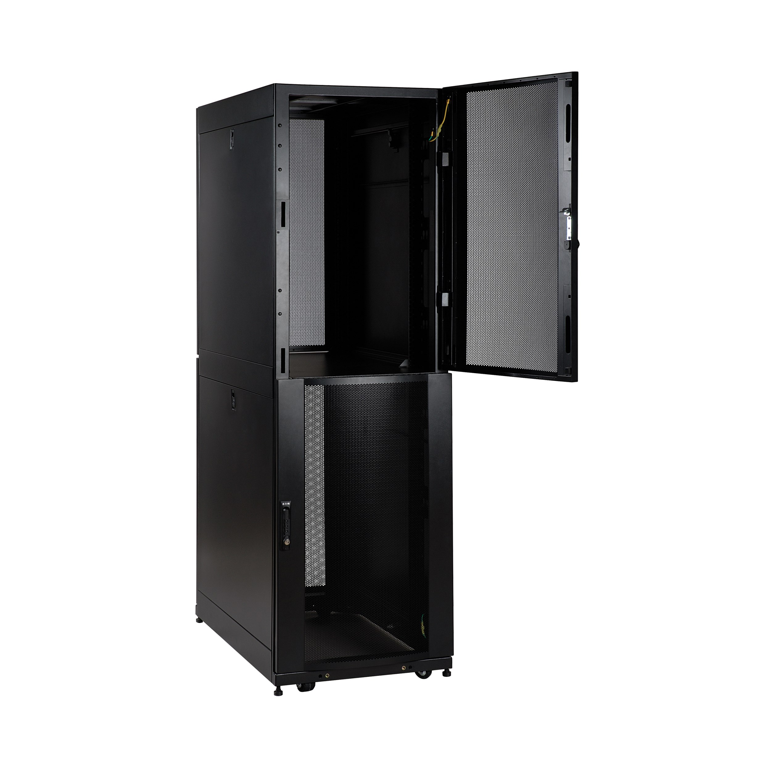 Eaton Tripp Lite Series 42U SmartRack Co-Location Standard-Depth Rack Enclosure Cabinet - 2 separate compartments, 600 mm × 1092 mm, black — view 2