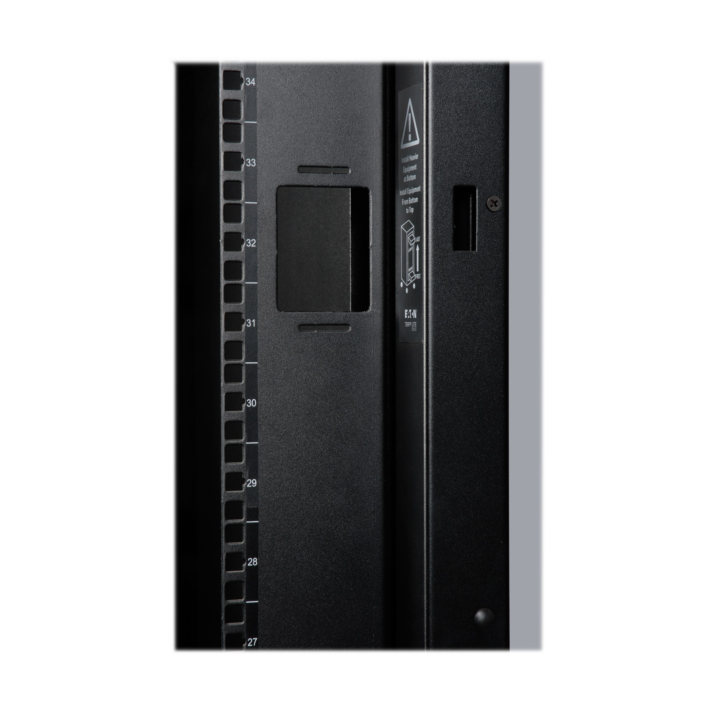 Eaton Tripp Lite Series 42U SmartRack Wide Standard-Depth Rack Enclosure Cabinet with doors, side panels & shock pallet packaging, 750 mm × 1092 mm, black — view 3