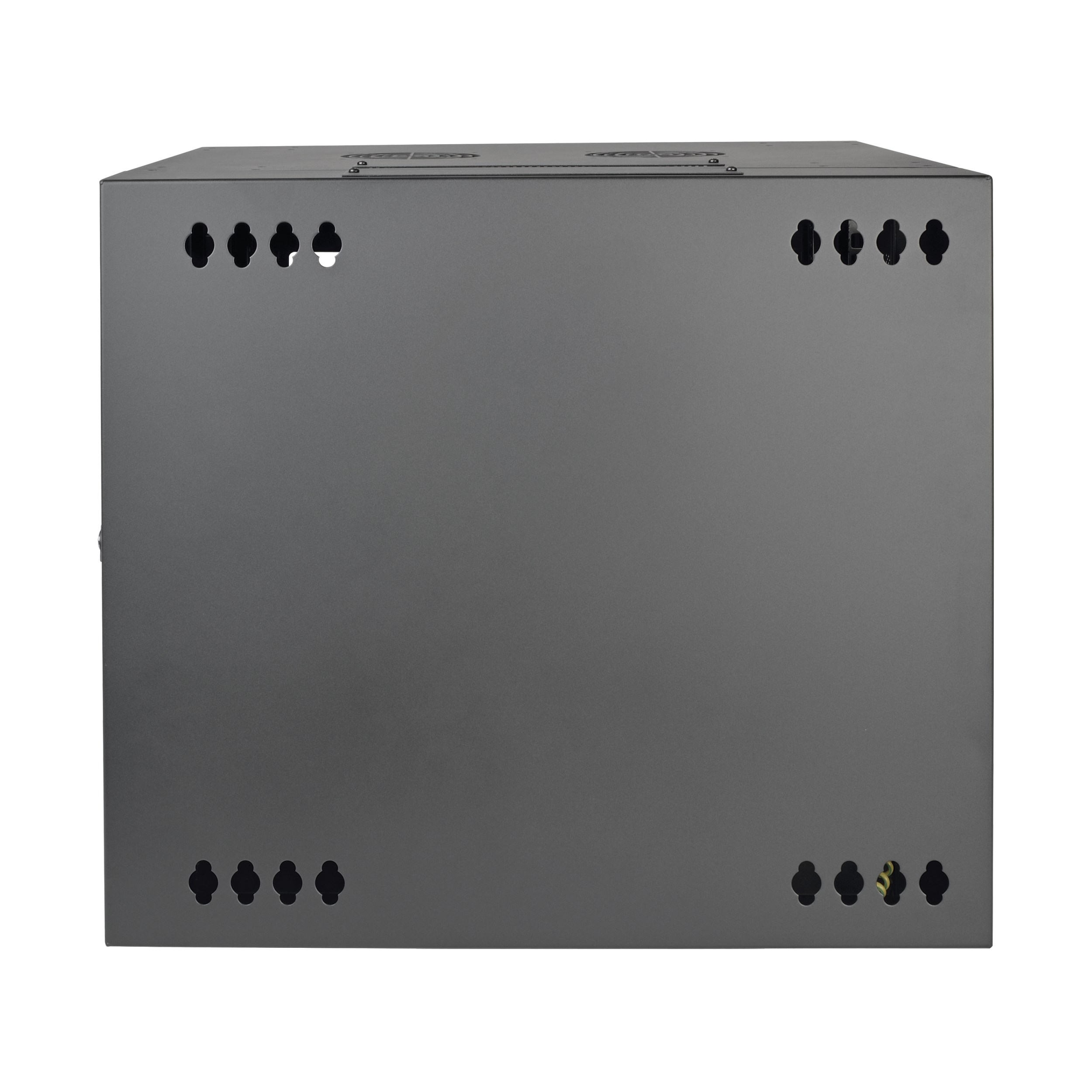Eaton Tripp Lite Series SmartRack 10U Low-Profile Switch-Depth Wall-Mount Small Rack Enclosure, Clear Acrylic Window, Hinged Back, 600 mm × 599 mm, black — view 3