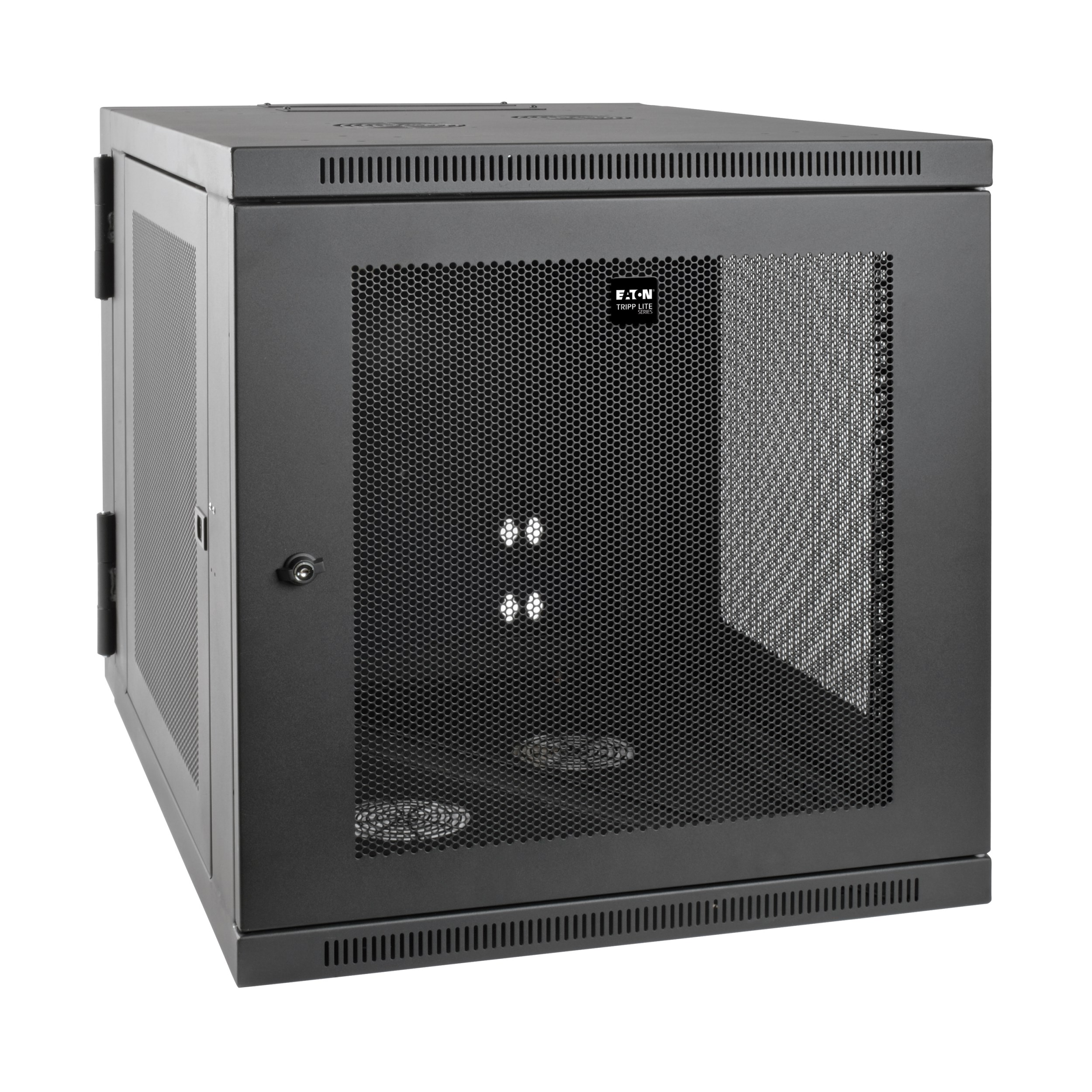 Eaton Tripp Lite Series SmartRack 12U Server-Depth Wall-Mount Small Rack Enclosure, Hinged Back, 600 mm × 851 mm, black — view 2