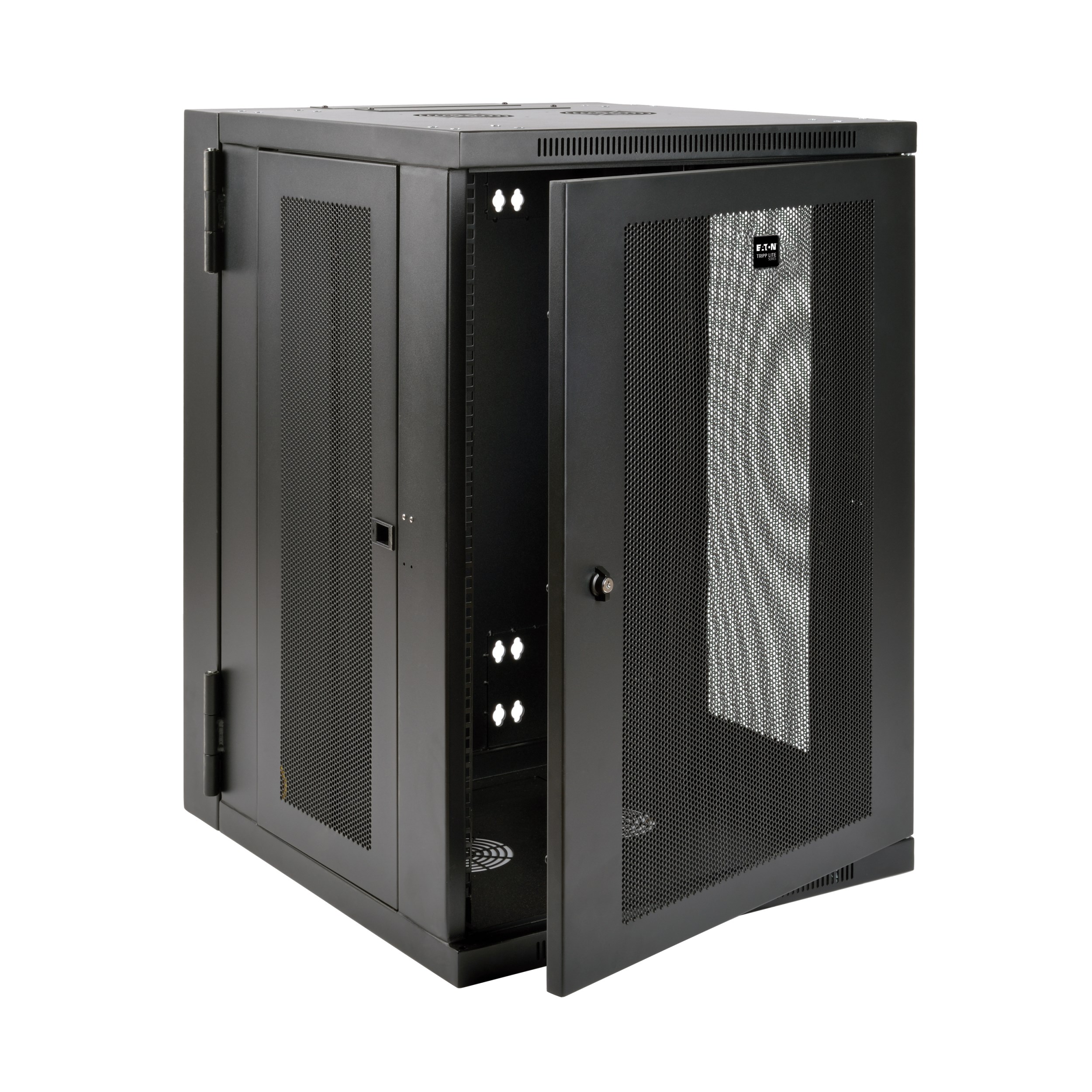 Eaton Tripp Lite Series SmartRack 18U UPS-Depth Wall-Mount Half-Height Rack Enclosure, Hinged Back, 597 mm × 660 mm, black — view 2