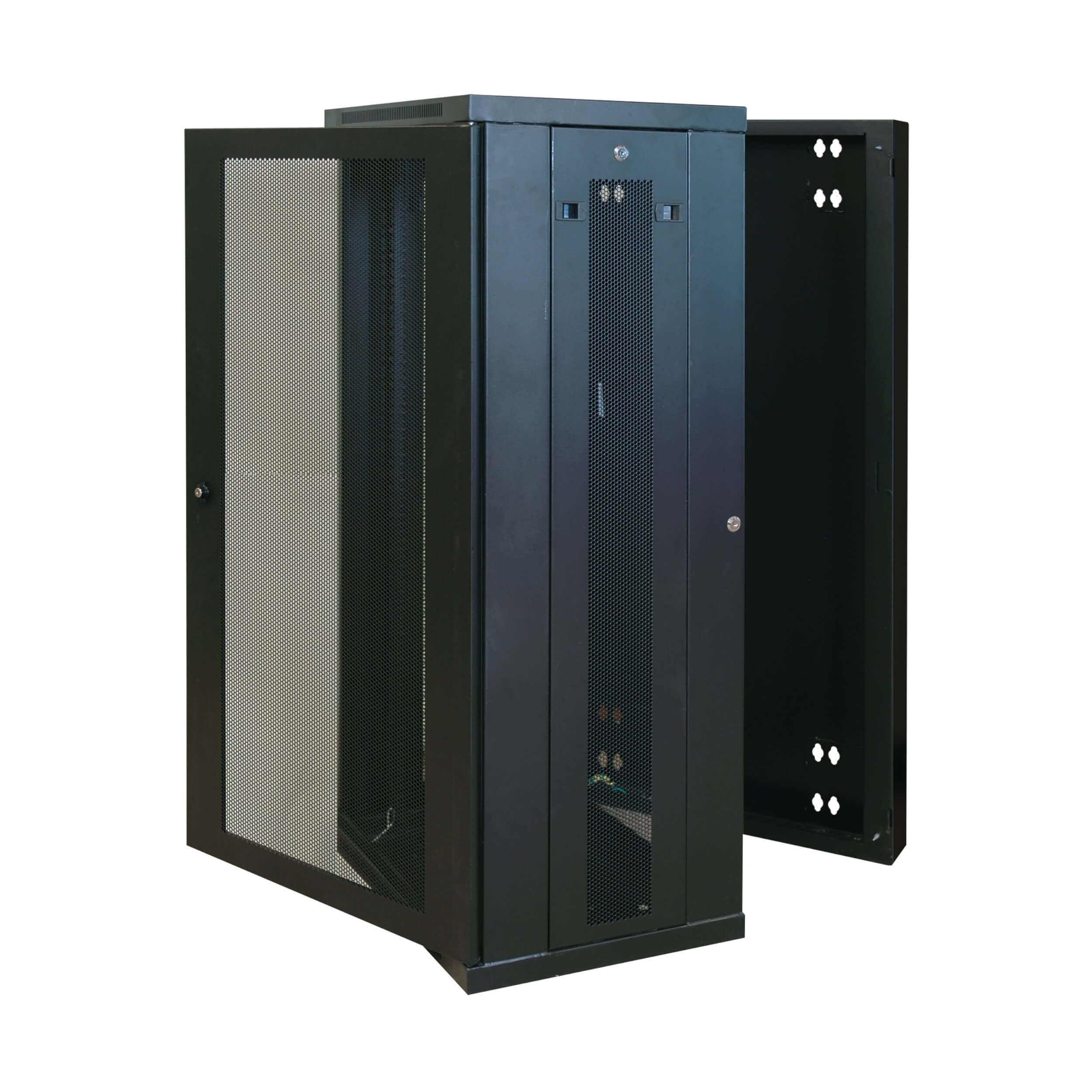 Eaton Tripp Lite Series SmartRack 26U Low-Profile Switch-Depth Wall-Mount Half-Height Rack Enclosure, Hinged Back, 600 mm × 549 mm, black — view 2