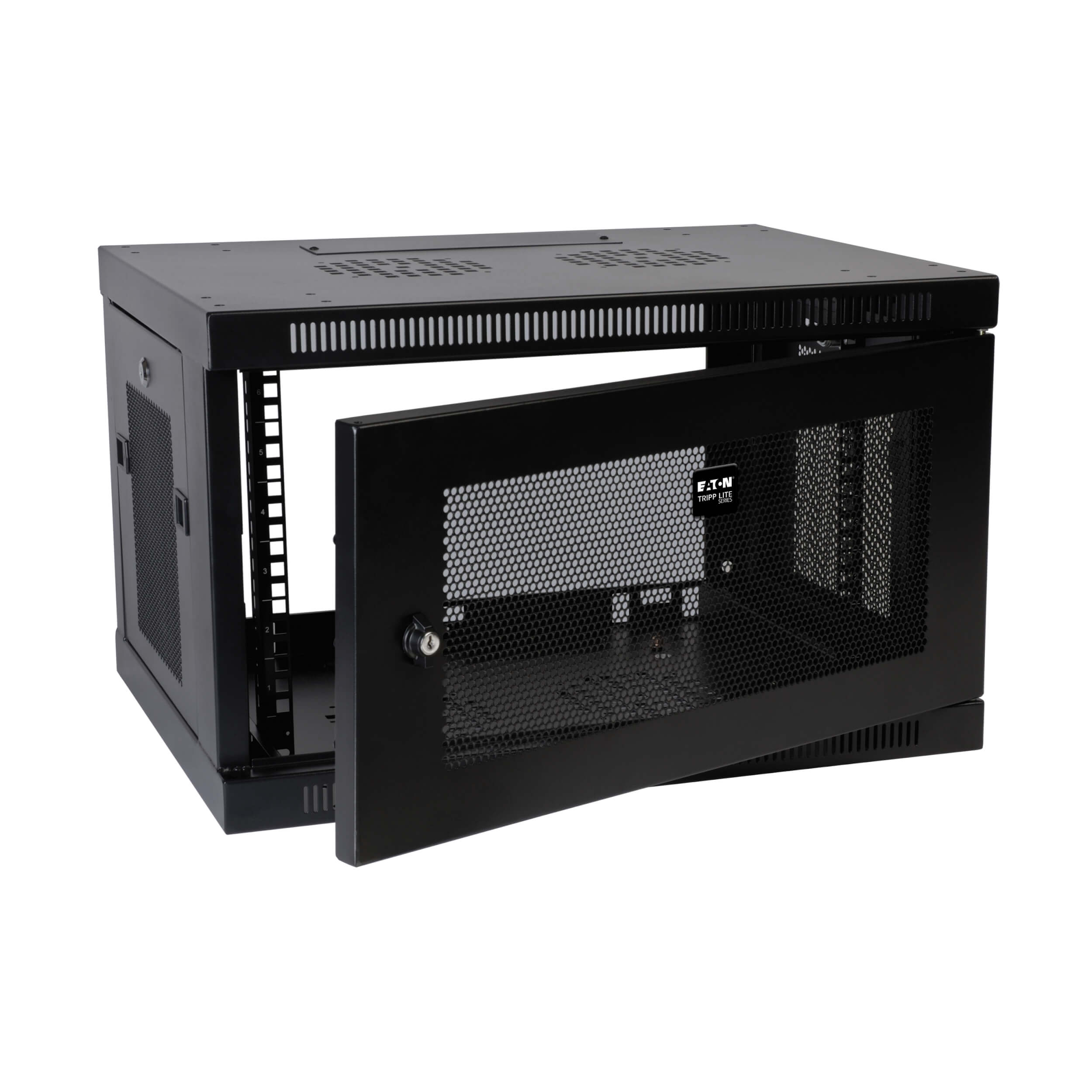 Eaton Tripp Lite Series SmartRack 6U Low-Profile Switch-Depth Wall-Mount Mini Rack Enclosure, 600 mm × 444 mm, black — view 2