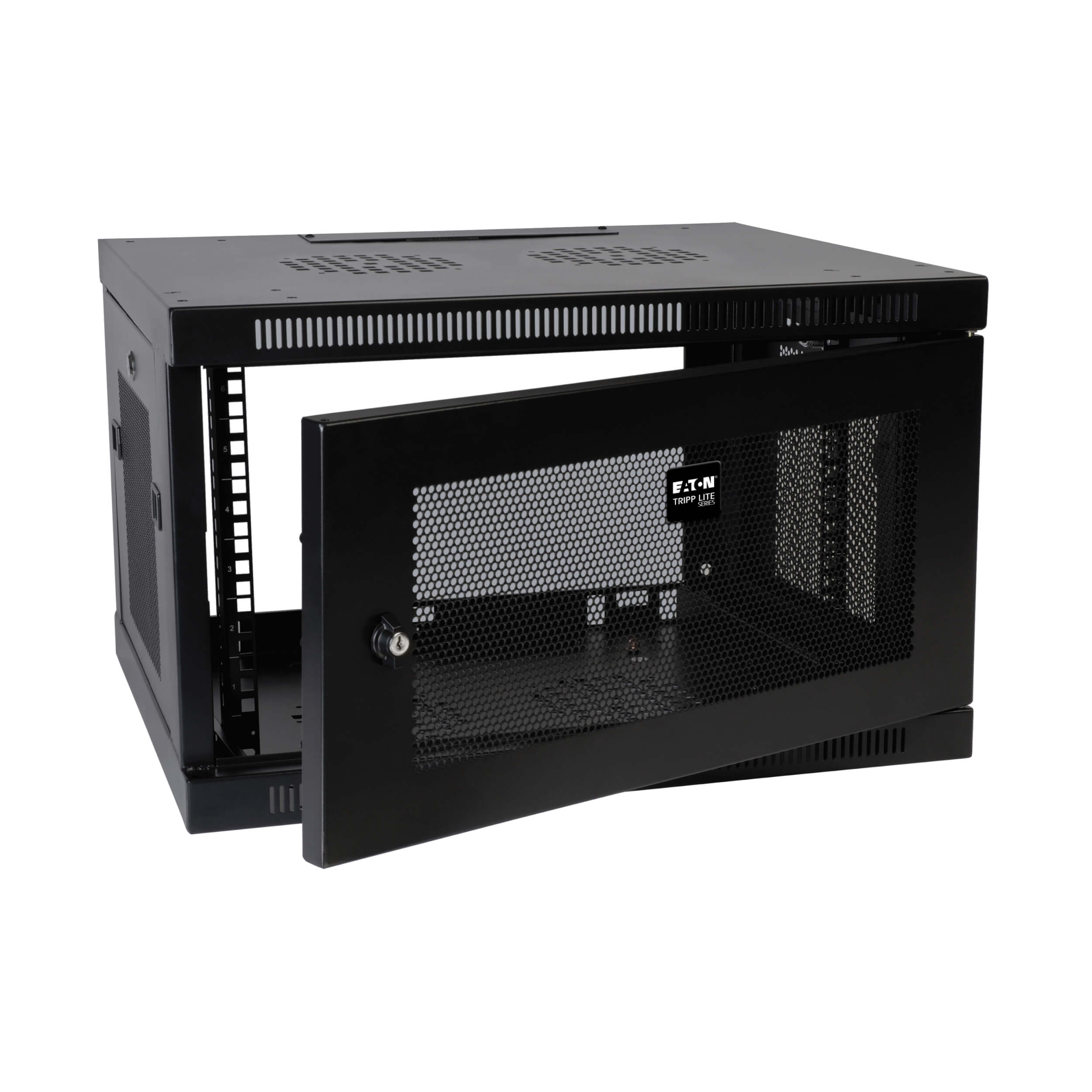 Eaton Tripp Lite Series SmartRack 6U Low-Profile Switch-Depth-Plus Wall-Mount Mini Rack Enclosure, 600 mm × 551 mm, black — view 2
