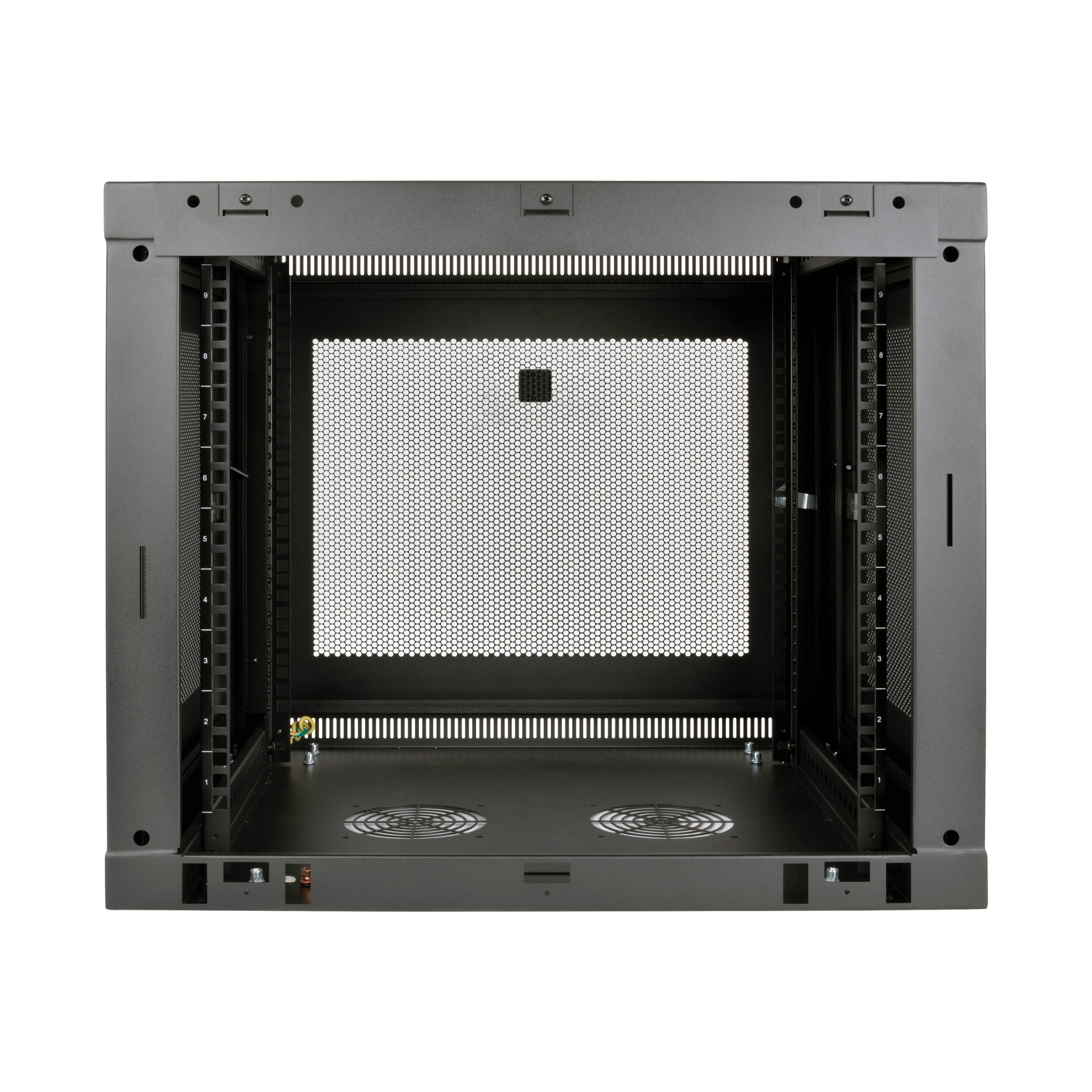 Eaton Tripp Lite Series SmartRack 9U Low-Profile Switch-Depth-Plus Wall-Mount Mini Rack Enclosure, 600 mm × 551 mm, black — view 3