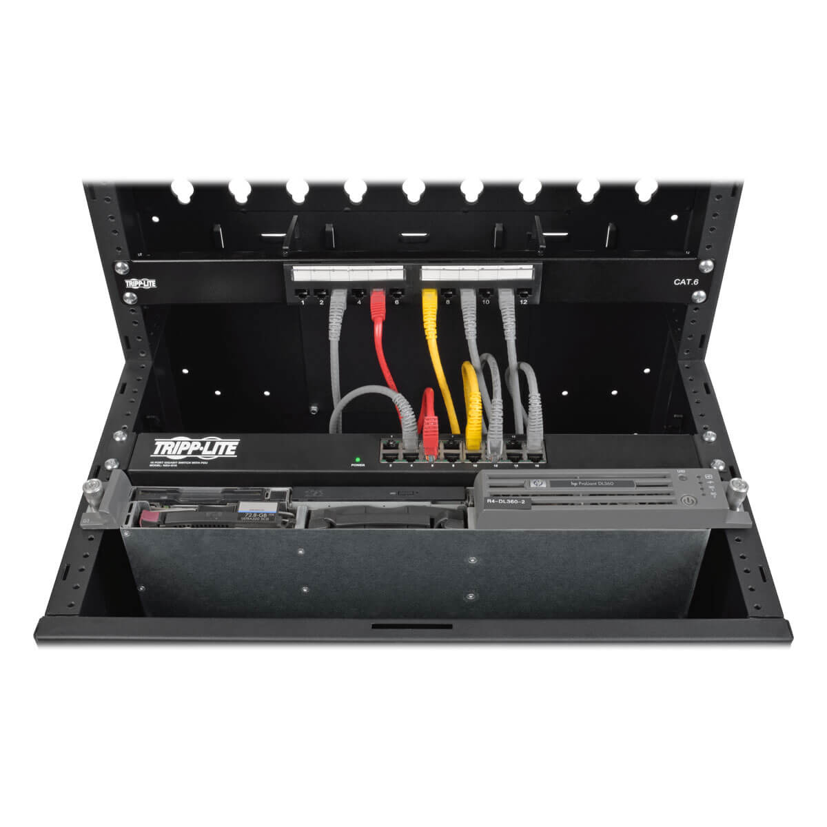 Eaton Tripp Lite Series SmartRack 16U Low-Profile Vertical-Mount Wall-Mount Half-Height Server Rack Enclosure, 500 mm × 589 mm, black — view 2