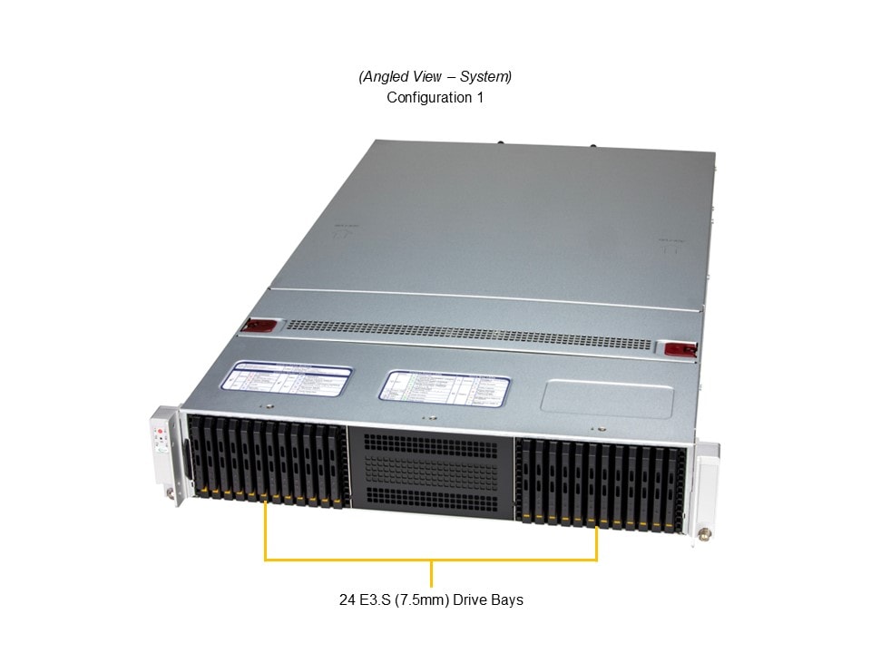 Supermicro SSG-222B-NE3X24R — angle view