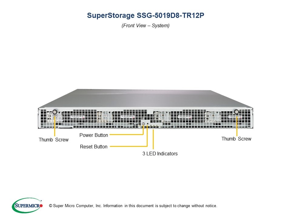 Supermicro SSG-5019D8-TR12P — angle view