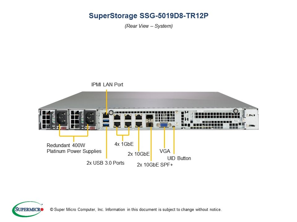 Supermicro SSG-5019D8-TR12P — front view