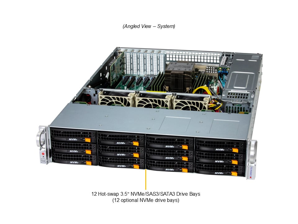 Supermicro SSG-522B-ACR12L — angle view