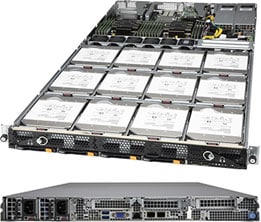 Supermicro SSG-6119P-ACR12N4L — top view