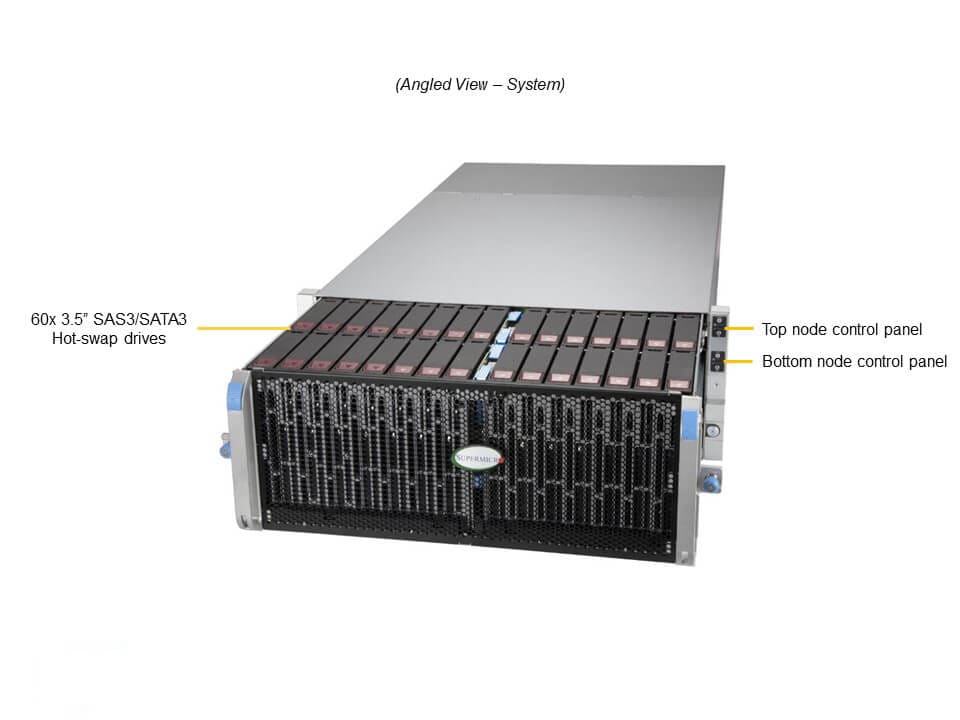 Supermicro SSG-640SP-DE1CR60 — angle view
