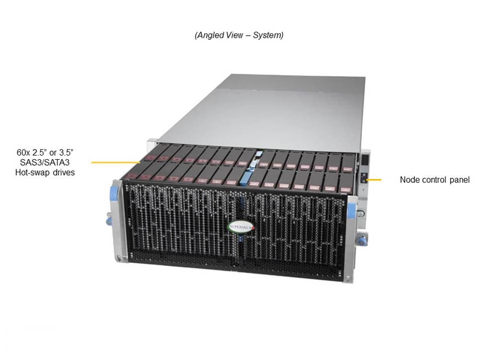 Supermicro SSG-640SP-E1CR60 — angle view