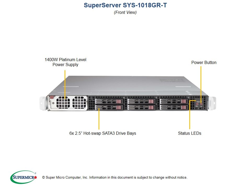 Supermicro SYS-1018GR-T — angle view