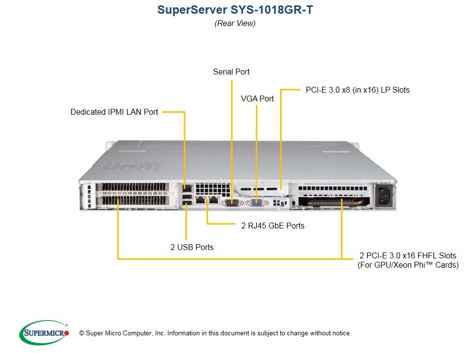 Supermicro SYS-1018GR-T — front view