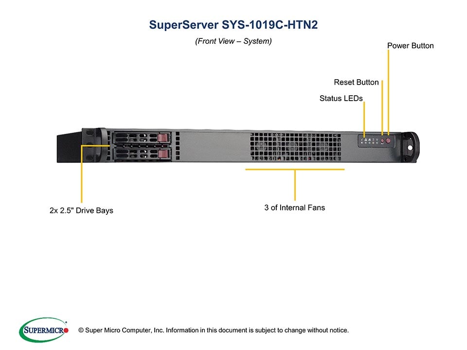 Supermicro SYS-1019C-HTN2 — angle view