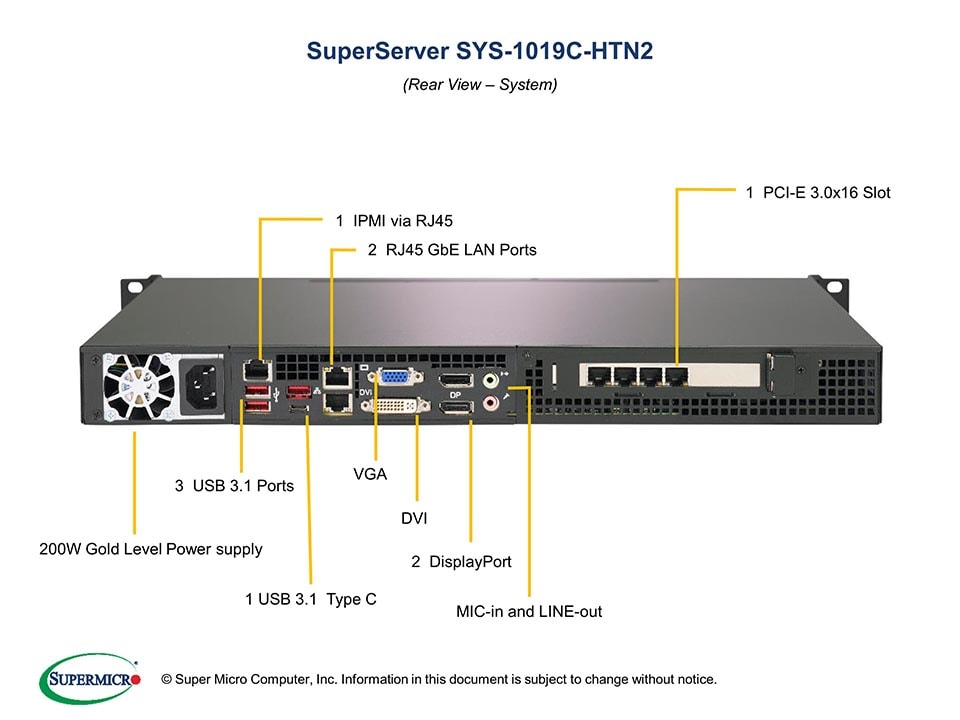 Supermicro SYS-1019C-HTN2 — front view