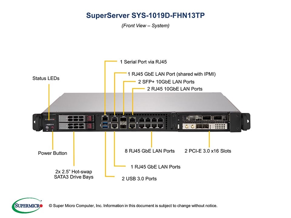 Supermicro SYS-1019D-FHN13TP — angle view