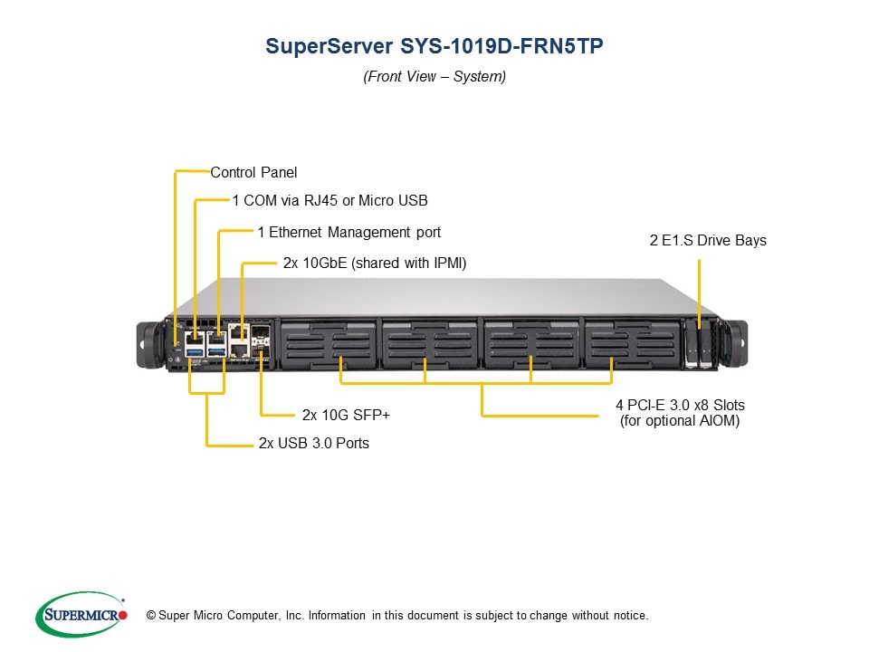 Supermicro SYS-1019D-FRN5TP — angle view