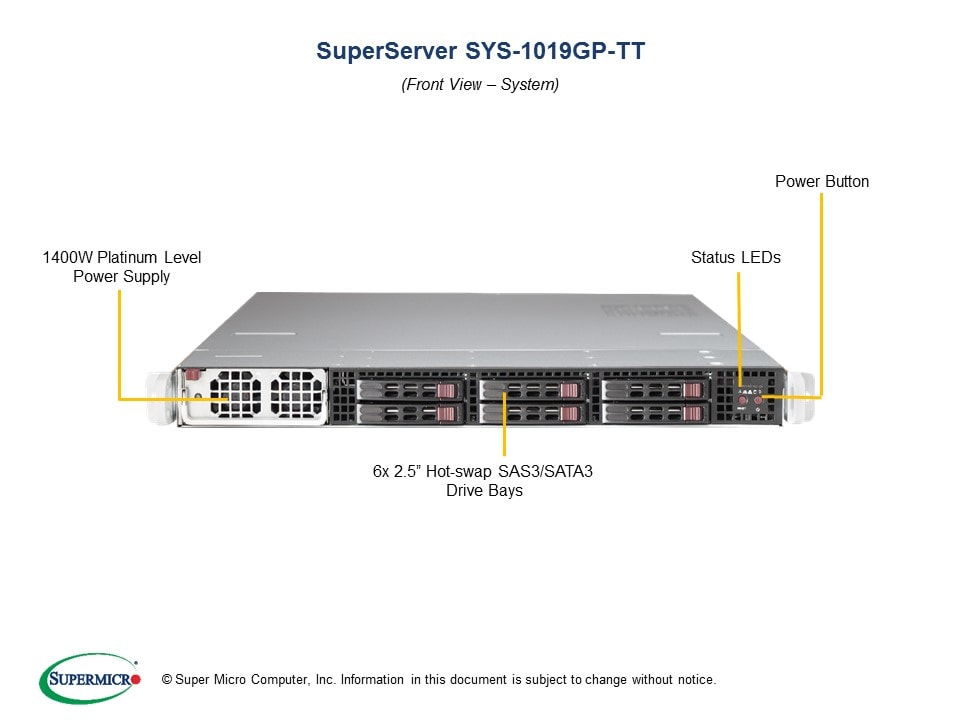 Supermicro SYS-1019GP-TT — angle view