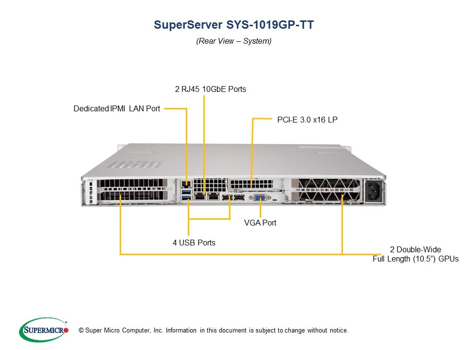 Supermicro SYS-1019GP-TT — front view