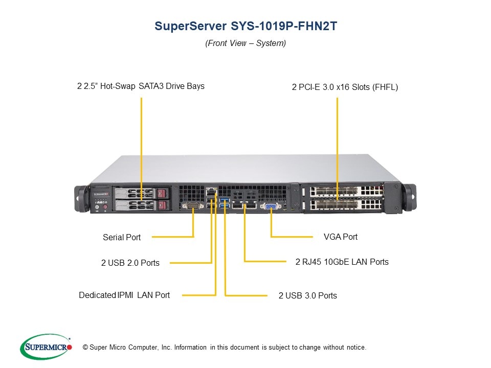 Supermicro SYS-1019P-FHN2T — angle view