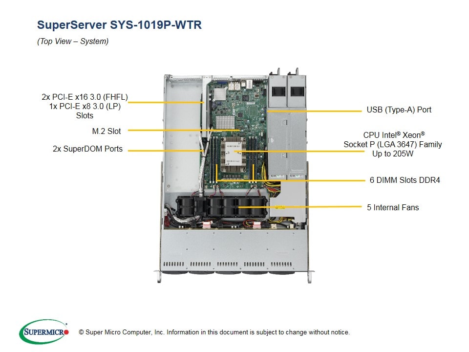 Supermicro SYS-1019P-WTR — rear view