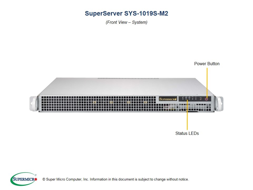 Supermicro SYS-1019S-M2 — angle view