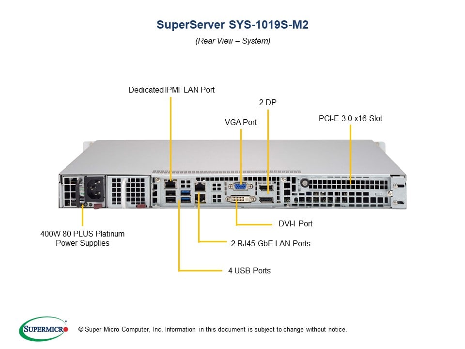 Supermicro SYS-1019S-M2 — front view