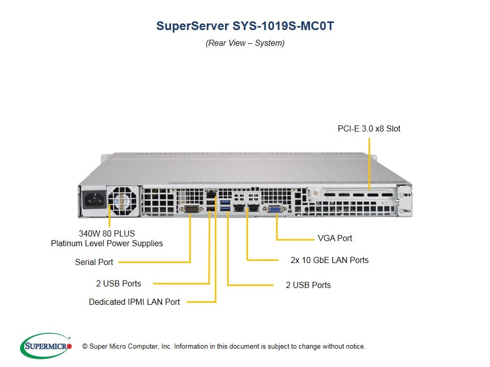 Supermicro SYS-1019S-MC0T — front view
