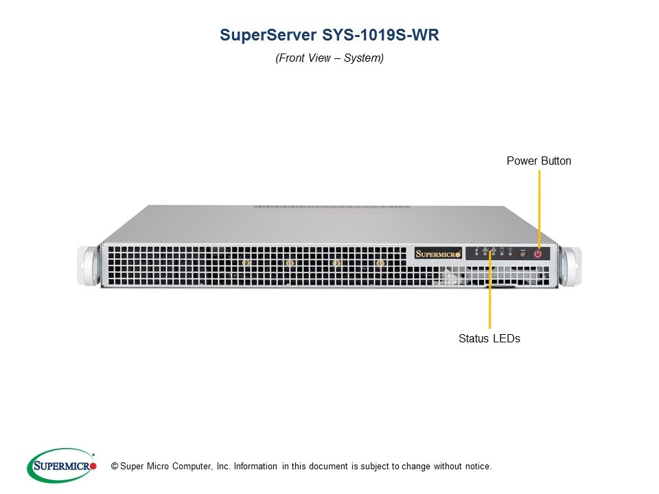 Supermicro SYS-1019S-WR — angle view