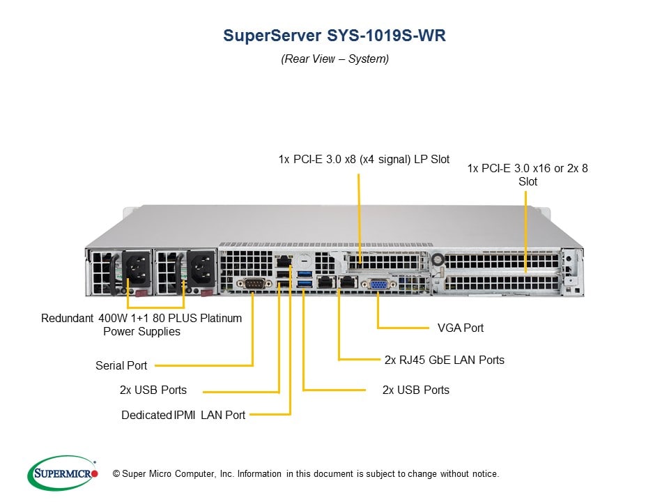 Supermicro SYS-1019S-WR — front view