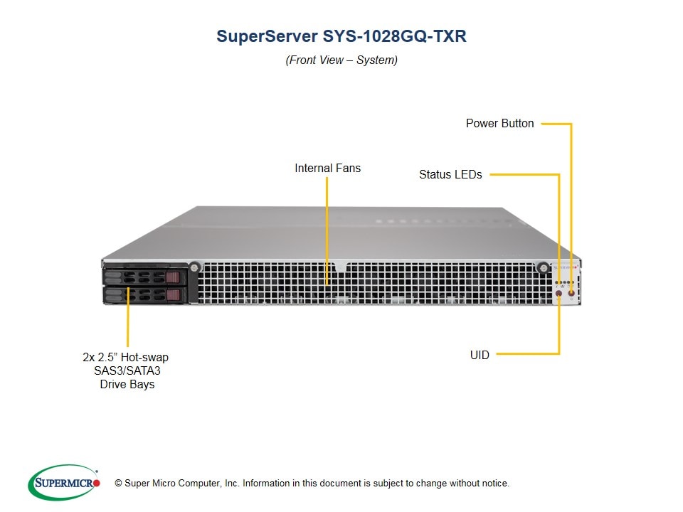 Supermicro SYS-1028GQ-TXR — angle view