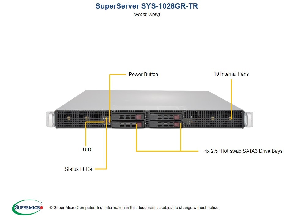 Supermicro SYS-1028GR-TR — angle view