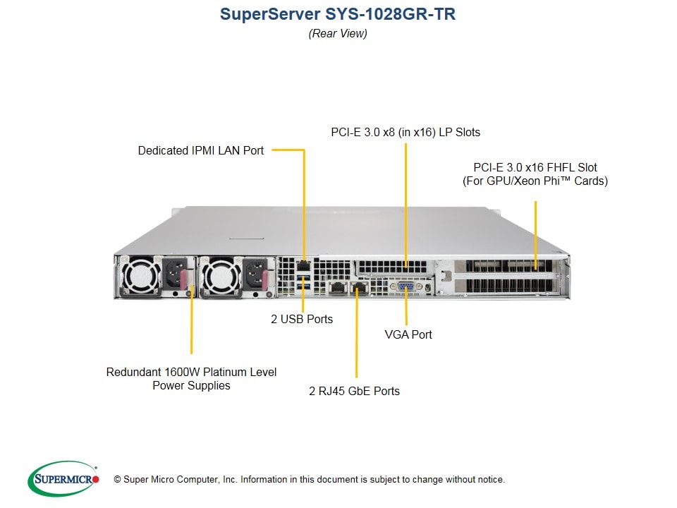 Supermicro SYS-1028GR-TR — front view