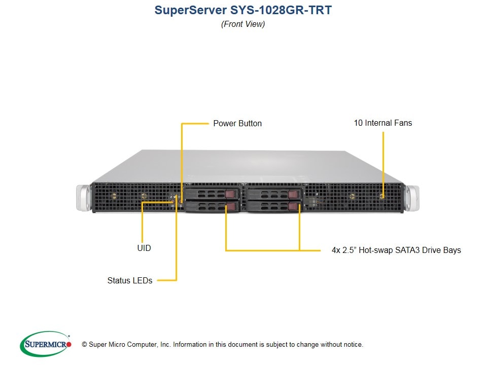 Supermicro SYS-1028GR-TRT — angle view