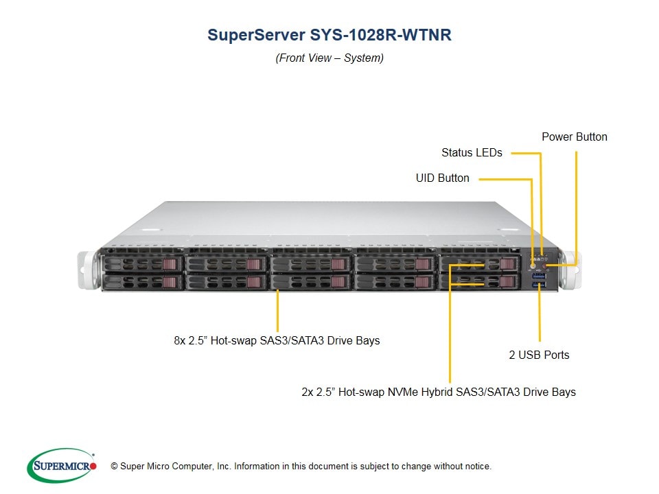 Supermicro SYS-1028R-WTNRT — angle view