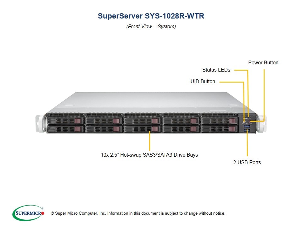 Supermicro SYS-1028R-WTR — angle view