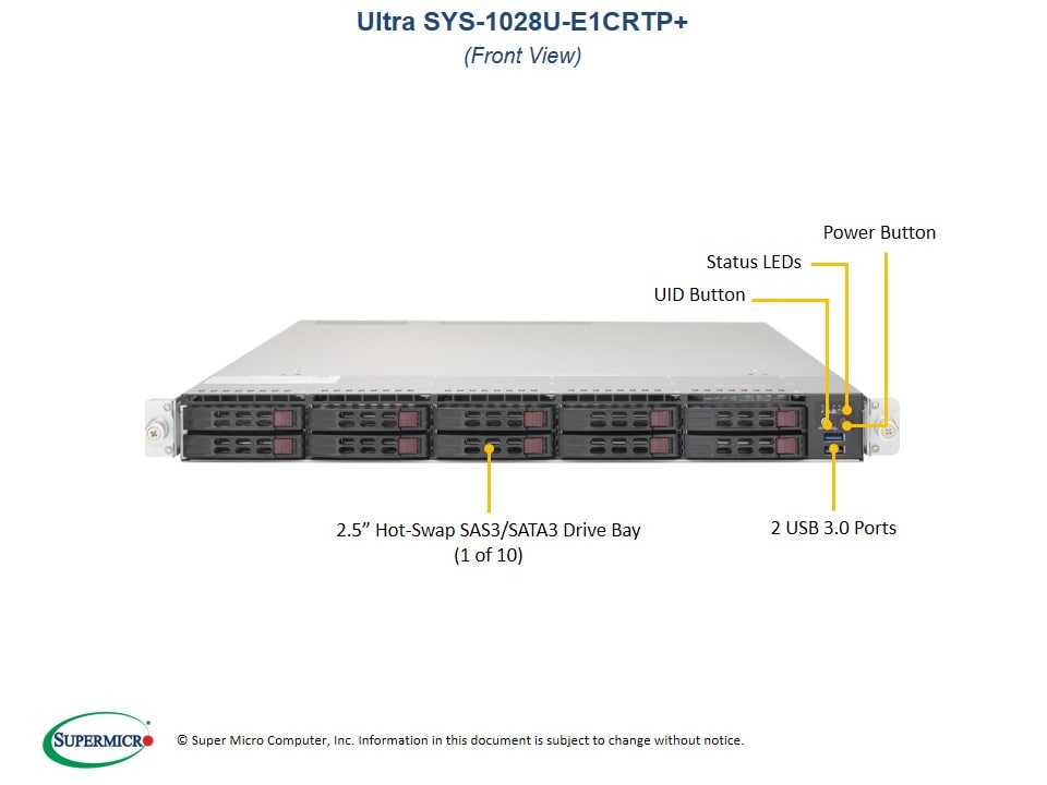 Supermicro SYS-1028U-E1CRTP — angle view