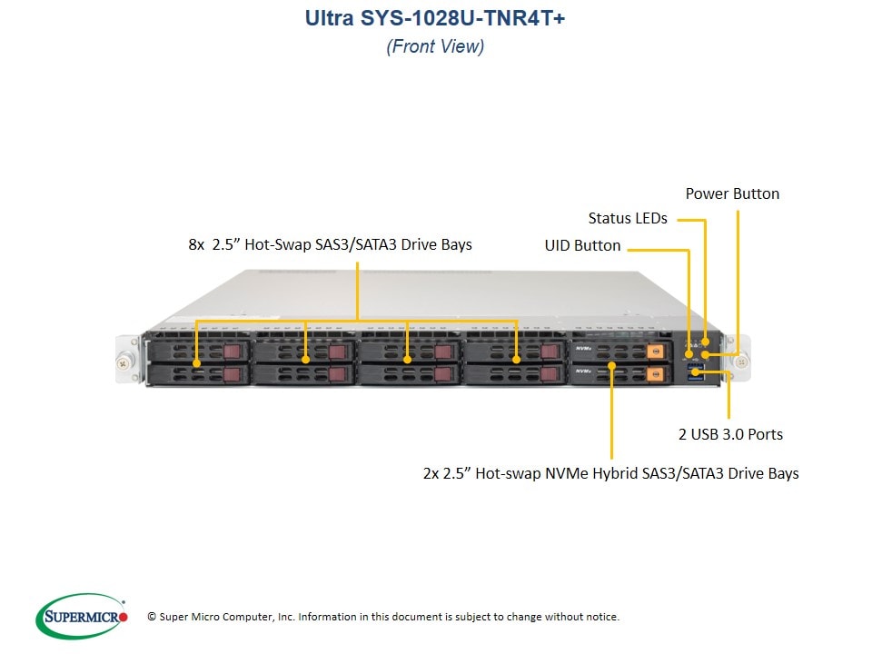 Supermicro SYS-1028U-TNR4T — angle view
