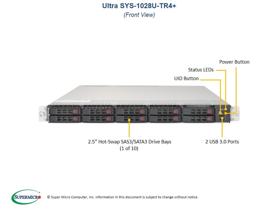 Supermicro SYS-1028U-TR4 — angle view